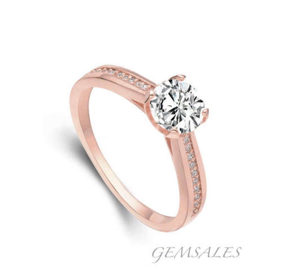 0.84ct CZ  *ROSE GOLD PLATED*   *18KGP*   SIZE 6.75 - N 1/2  - 54mm