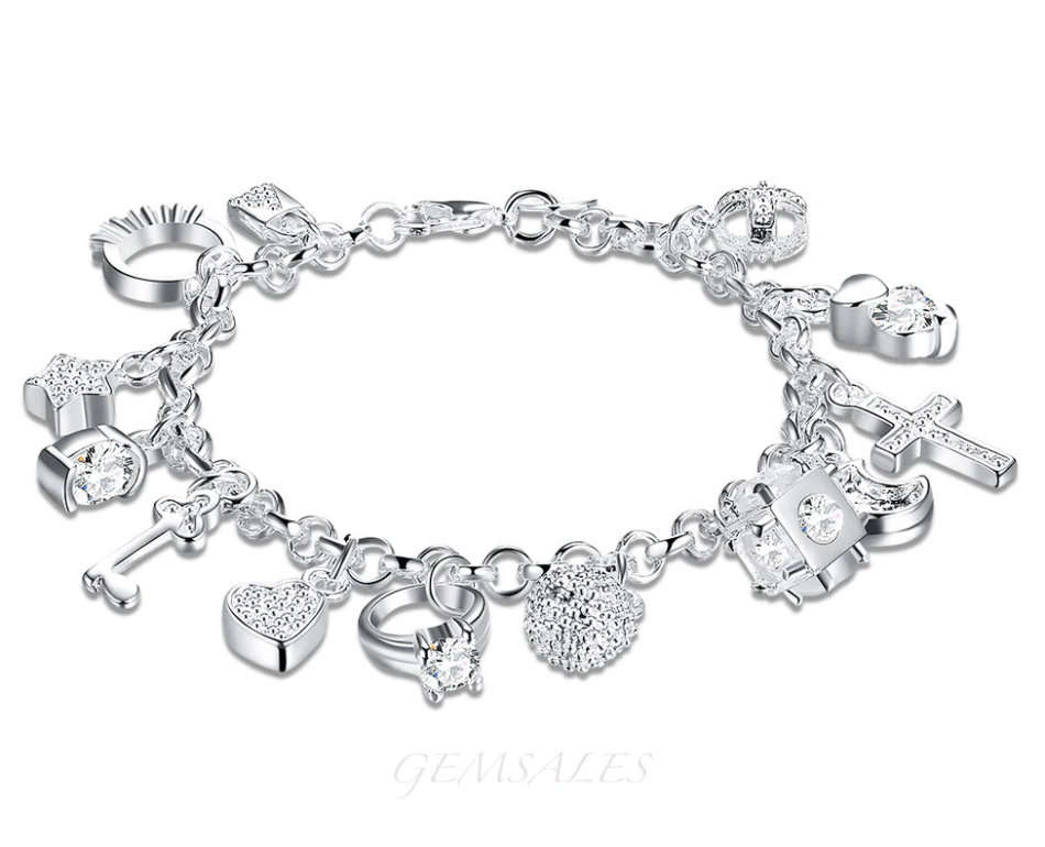 STUNNING CHARM BRACELET   #S925#     20cm    *GIFT IDEA*