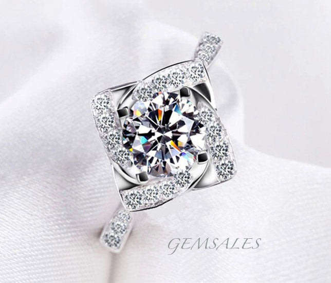 BRILLIANT CUT 1.43ct Cr. Diamond & Accents S925 #SENSATIONAL#  - SIZE   6  - M - 52mm