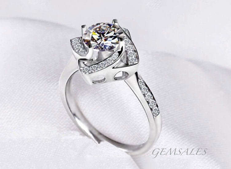 BRILLIANT CUT 1.43ct Cr. Diamond & Accents S925 #SENSATIONAL#  - SIZE   6  - M - 52mm