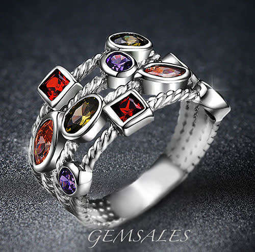 SIMPLY BOHO !!!  ***BOHEMIAN SETTING WITH GEMSTONES***    SIZE    5.5  -  L  -  50.5mm