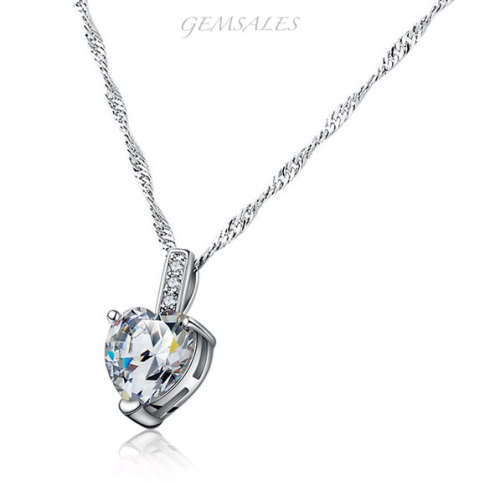 BRILLIANT CUT CZ PENDANT NECKLACE  *CHAIN 45cm + EXTENSION 5cm*