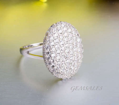 ABSOLUTELY STUNNING!  86 ROUND BRILLIANT CUT CZ  PAVE   #S925#   SIZE 6.25 - M1/2 - 52.5mm