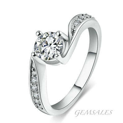 ELEGANT .75ct  SIM DIAMOND CZ IN TWIST SETTING WITH INLAY  #S925#    SIZE   8  - Q - 57mm