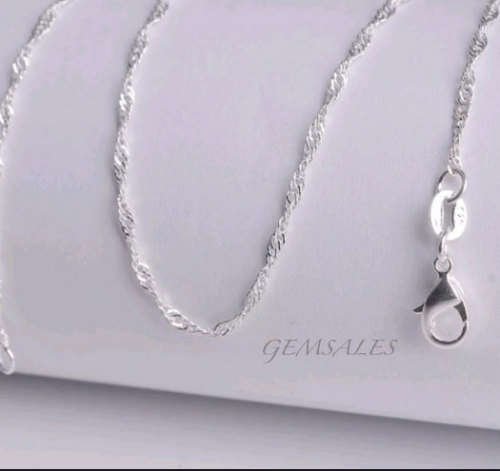 SILVER WATER WAVE CHAIN  - LENGTHS AVAILABLE    40cm - 45 cm - 50cm - 55cm  *10 AVAILABLE*