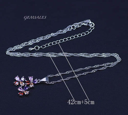 MULTI-COLOR CZ FASHION NECKLACE