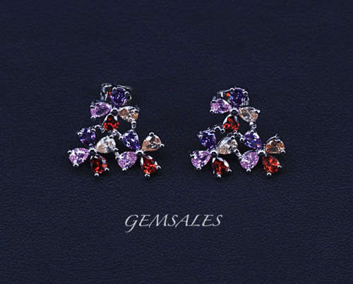 MULTI-COLOR CZ FASHION EARRINGS