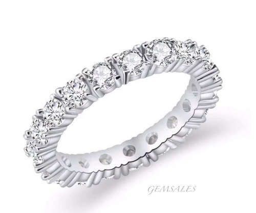 FULL ROUND CZ ETERNITY RING - SIZES AVAILABLE   5  /  6  /  8  /  9  /  10
