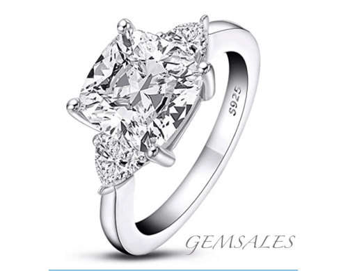 3ct PRINCESS *TRILLION SETTING* CZ  *S925*     SIZES    8   -   9   -   10   AVAILABLE