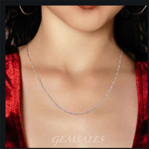 SILVER WATER WAVE CHAIN  - LENGTHS AVAILABLE    40cm - 45 cm - 50cm - 55cm  *10 AVAILABLE*