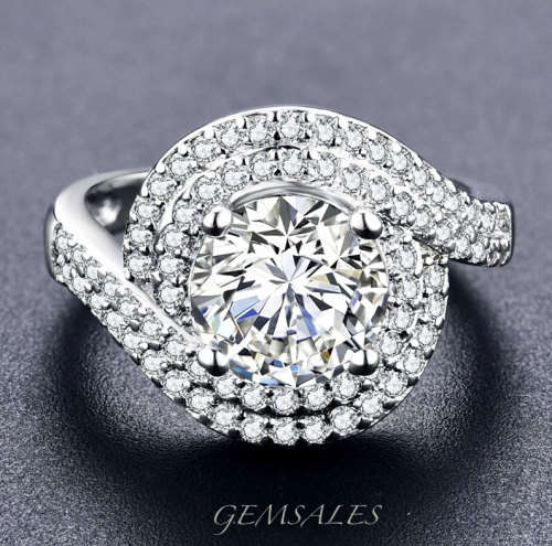 SPECTACULAR 2ct BRILLIANT CUT Cr. DIAMOND CZ  SIZES   5   /   6   /   9   /  10   AVAILABLE