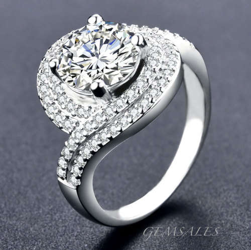 SPECTACULAR 2ct BRILLIANT CUT Cr. DIAMOND CZ  SIZES   5   /   6   /   9   /  10   AVAILABLE