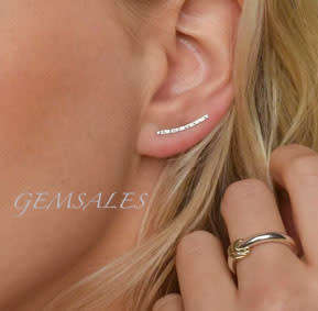 ELEGANT SILVER BAR  STUD EARRINGS  S925 *WITH MICRO INLAY*