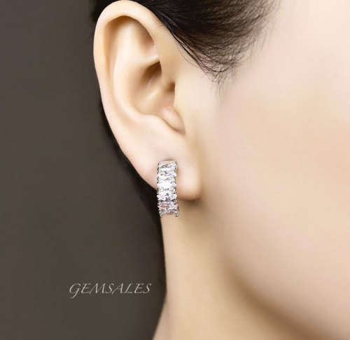 STYLISH MARQUISE  6 x  .30ct  CZ  STUD EARRINGS *S925*   LENGTH  20mm