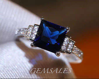 2.9ct  ROYAL BLUE TOPAZ CZ #ELEGANT SETTING# *S925*   SIZE  9.75  -  T  -  61.5mm