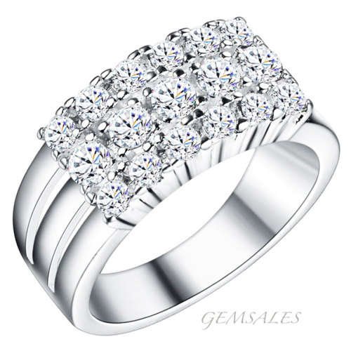 ELEGANT TRIPPLE ROW CRYSTALS  *18KGP*   SIZES  5.75  /  6.75  /  7.75  /  10   AVAILABLE