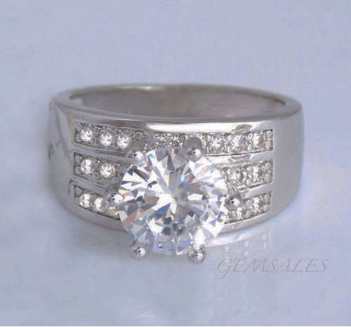 EXQUISITE 3ct  SIM DIAMOND CZ * S925 *  SIZE  8.25  -  Q 1/4  -  57.5mm