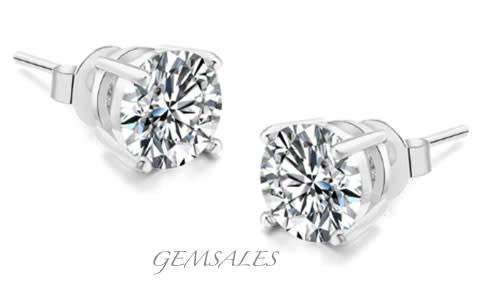 2.0ct Brilliant Cut CZ STUD EARRINGS *RADIANT*   8mm