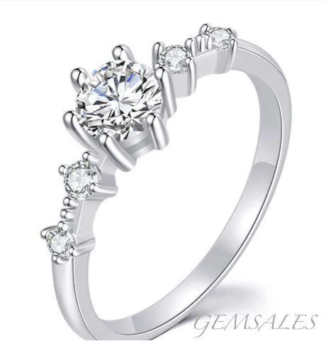 LAST R1 AUCTION - 50ct CZ  Brilliant Cut   #Elegant#   18KGP   Size  6.75