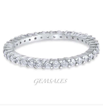 2.5ct Brilliant Cut CZ  Eternity Band - Full Round  -  SIZE 6
