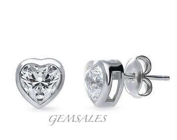 .75ct Silver Earrings Bezel Setting  #NEW ARRIVAL#