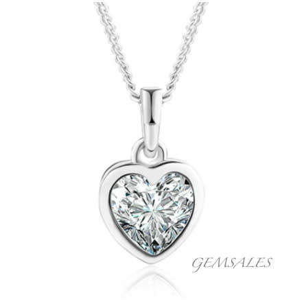 1.50ct  CZ Pendant Bezel Setting  #NEW ARRIVAL#   *CHAIN 40 + EXT 6cm*