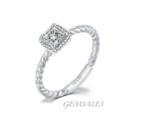 .75ct  Princess Cut Moissanite Rope Setting #NEW ARRIVAL#  *18KGP*    SIZE 9