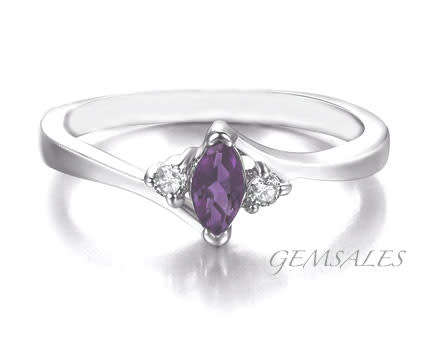 .30ct Amethyst CZ Elegant  #18KGP#   Size 7