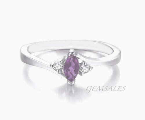 .30ct Amethyst Marquise CZ   #18KGP#   Size 8