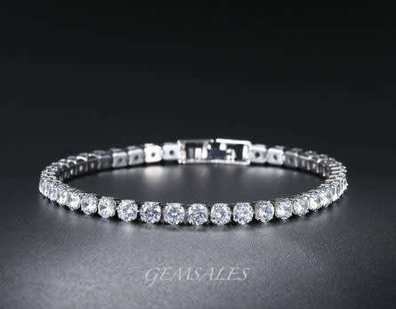 .25ct x 41 CZ Brilliant Cut Tennis Bracelet 19cm