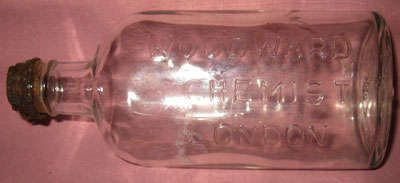 ~OLD BOTTLE~ WOODWARD CHEMIST LONDON