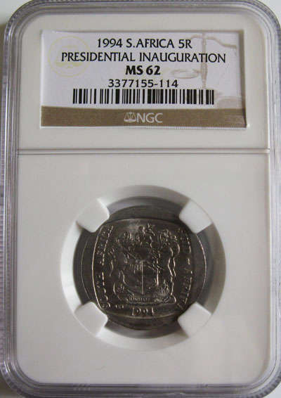 WOW - INAUGURATION~ MANDELA~NGC GRADED~ INVEST NOW!!!~ MS 62@ CRAZY R1 START!!!!!