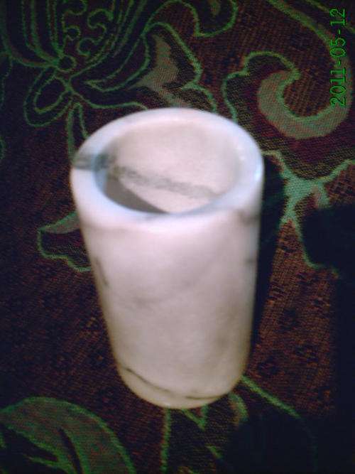 Round Grey/White Marble Vase