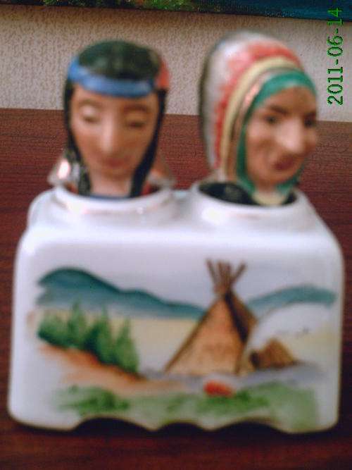 HANDPAINTED: Salt/Pepper Set by Kingsway #R1 START