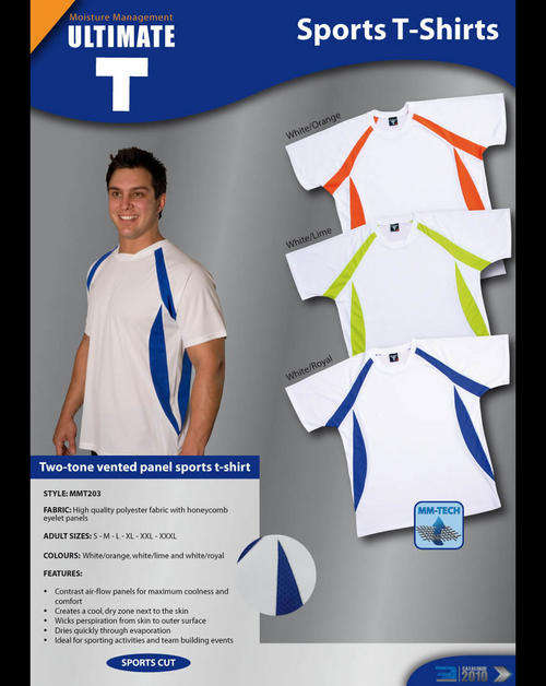 TWO-TONE VENTED PANEL SPORTS T-SHIRT