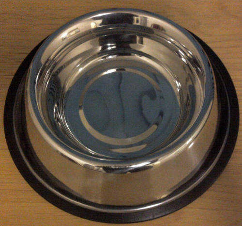 Stainless Steel 25CM Dog Food Bowl with Non-Slip Rubber Ring Base