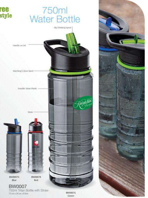 750ml Tritan  Water Bottle with Built-in Straw BPA Free eco-lifestyle (7.5 x 24 x 8.5 cm)