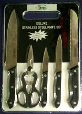 Deluxe Stainless Steel Knife Set with Cutting Board >>>REAL-DEAL<<<
