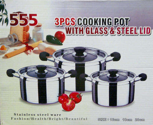 Cooking Set 3PC with Lids Stainless Steel