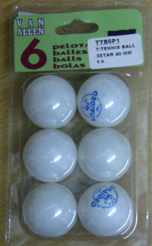 PACK OF 6 TABLE TENNIS BALLS