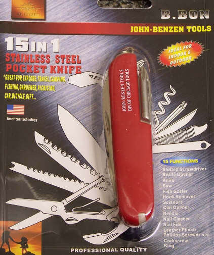 JOHN BENZEN 15-IN-1 STAINLESS STEEL POCKET TOOL