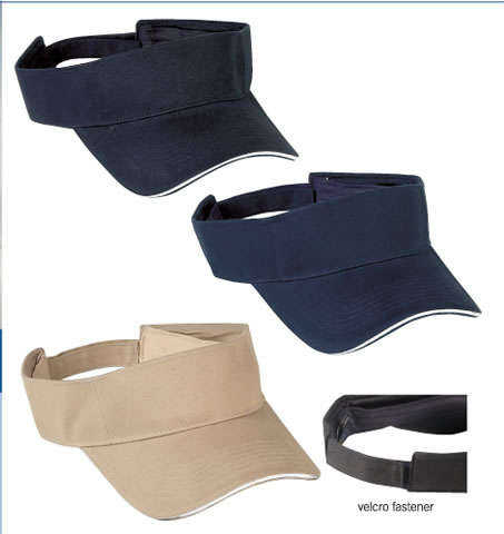 Sun visor with sandwich peak-Brushed bull denim