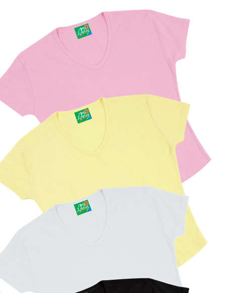 Ladies cap sleeve v-neck t-shirts
