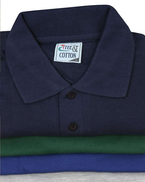 Pique knit golf shirts 175g  Short sleeved combed polycotton