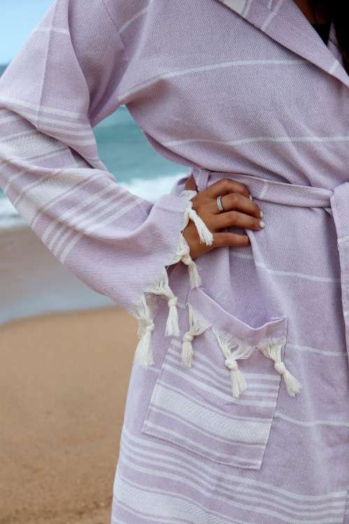 Turkish spa bath robe with hood size  LARGE