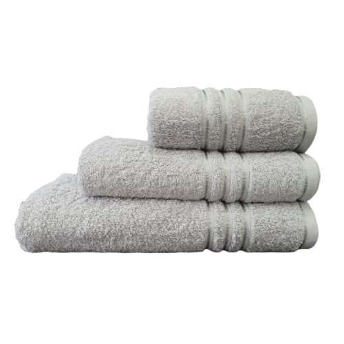 Knightsbridge 650gsm Combed cotton towel set 3 piece Silver grey