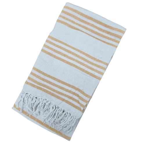 Mustard Cotton Beach Towels with tassle edge