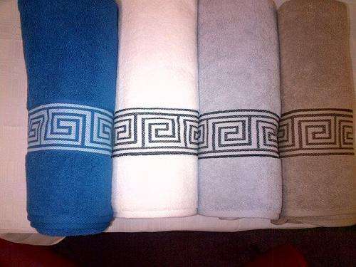 Exquisite Greek Key Bath Sheet 90x180 cm EXTRA LENGTH - Luxury Towel