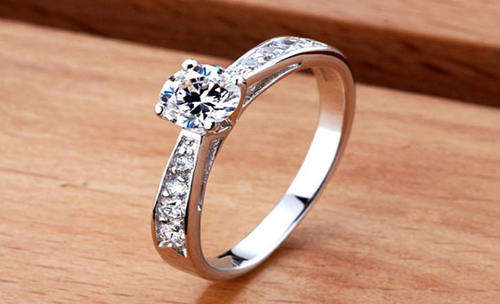 RING 925 SILVER, AUSTRIAN CRYSTAL, PLATINUM PLATED