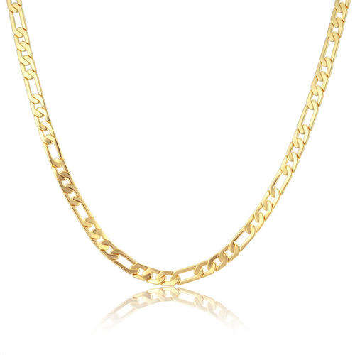 4.5 x 600mm REAL 18K YELLOW GOLD GP FIGARO NECKLACE SOLID FILLED CHAIN